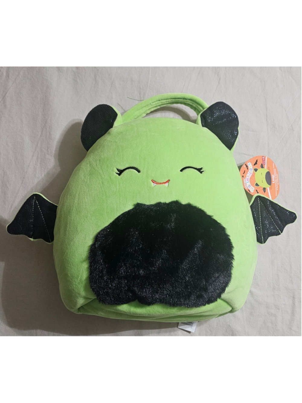 Squishmallows Kids Halloween Treat Pail Leap Bat One Size Green Black